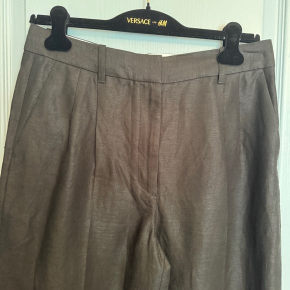 Aritzia Wilfred The Effortless Tencel Linen Wide Legs Trouser Pants Sz 10 Black - Picture 4 of 15